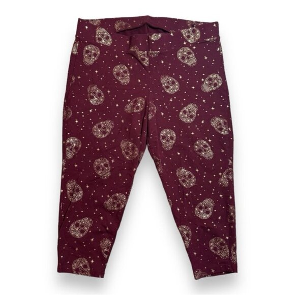 Women’s torrid 3 Red Gold Skull Premium Crop Legging 3XL XXXL 22 24 - Picture 5 of 14